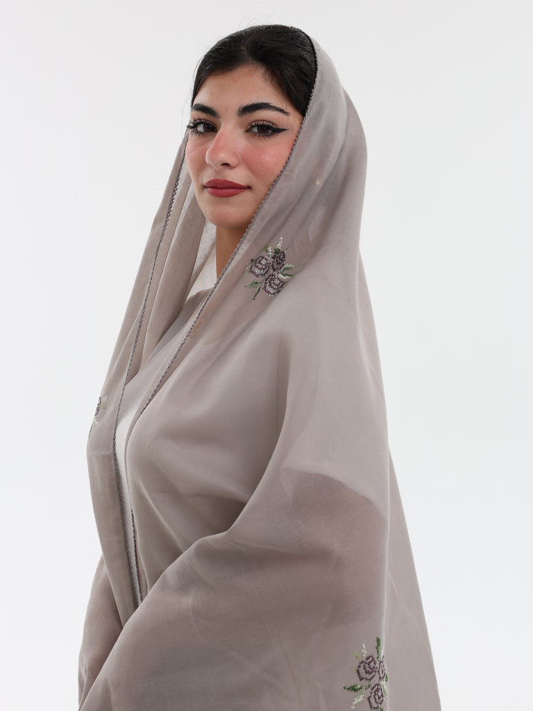 RM1-09 Jouri Rose Embroidered Home Hijab