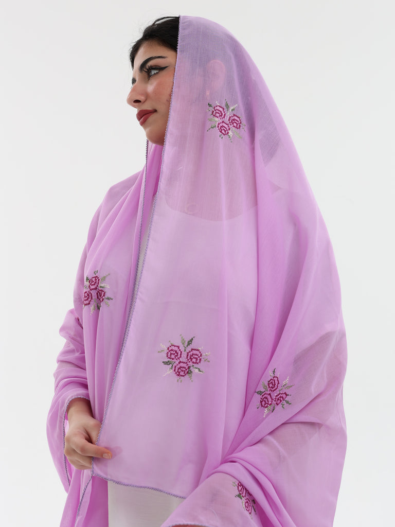 RM1-12 Jouri Rose Embroidered Home Hijab