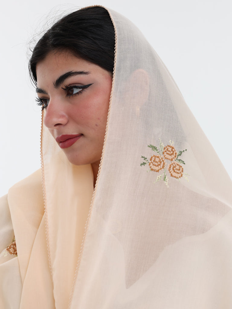 RM1-13 Jouri Rose Embroidered Home Hijab