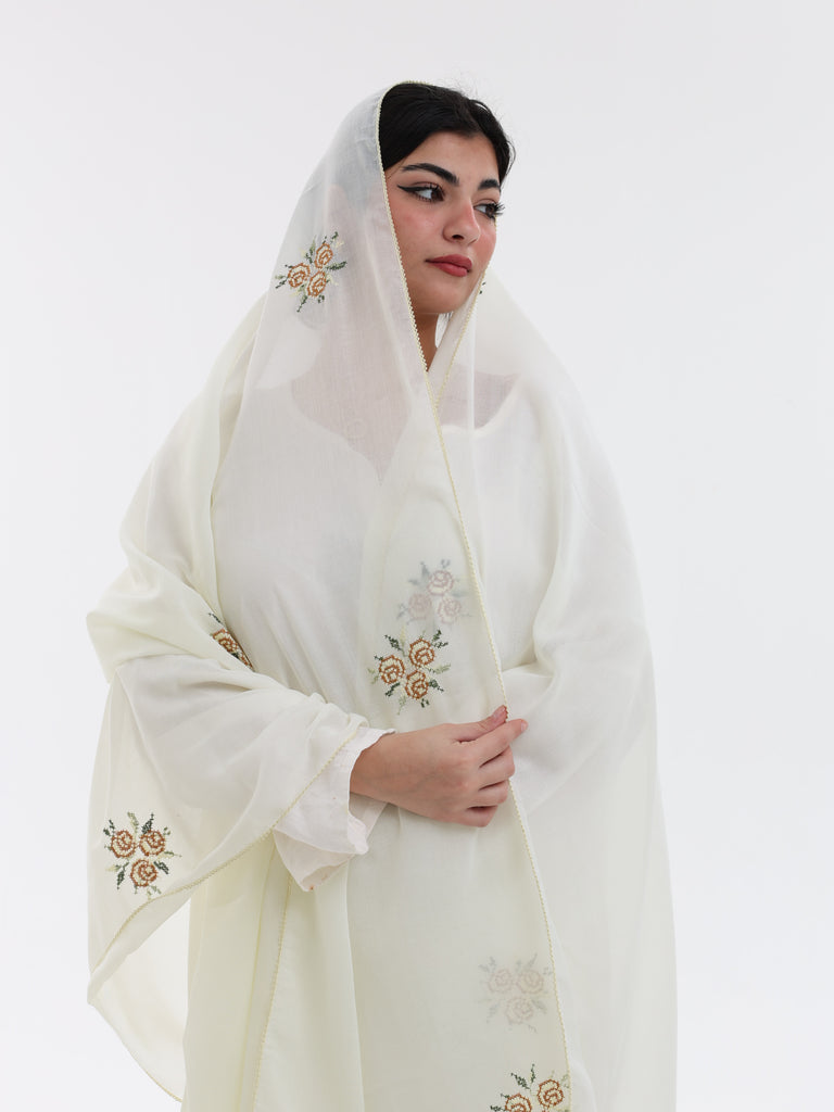 RM1-15 Jouri Rose Embroidered Home Hijab
