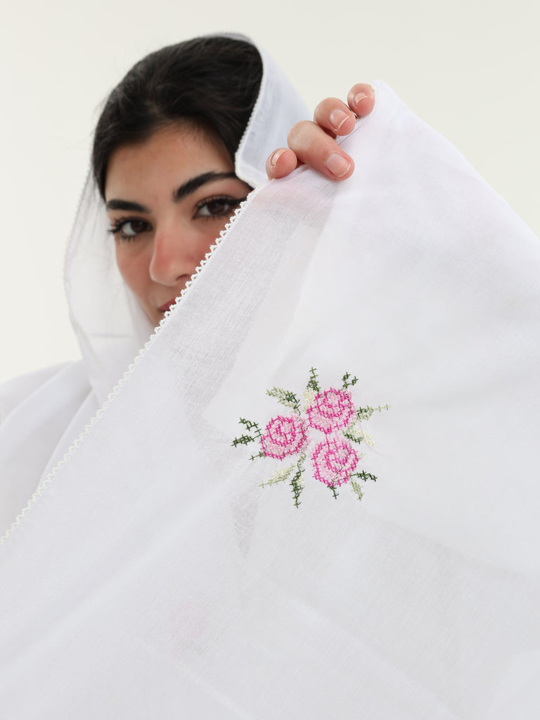 RM1-14 Jouri Rose Embroidered Home Hijab