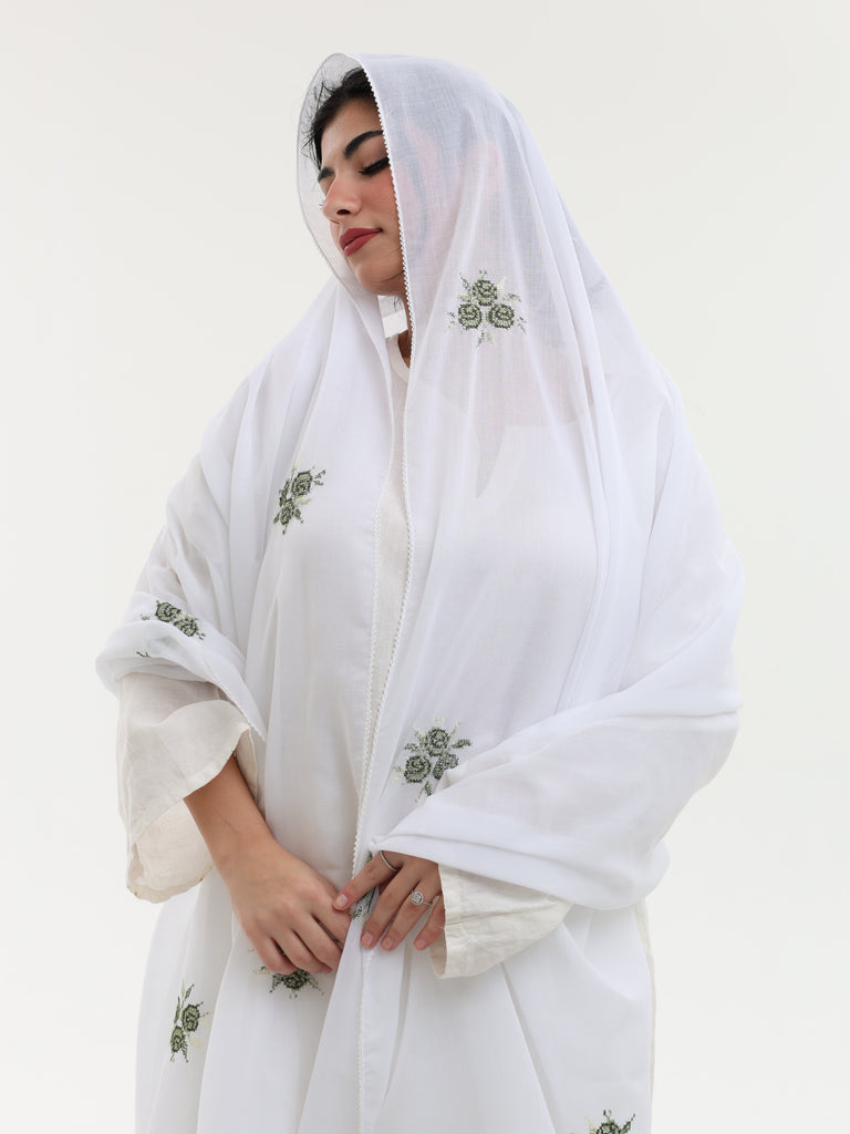 RM1-18 Jouri Rose Embroidered Home Hijab