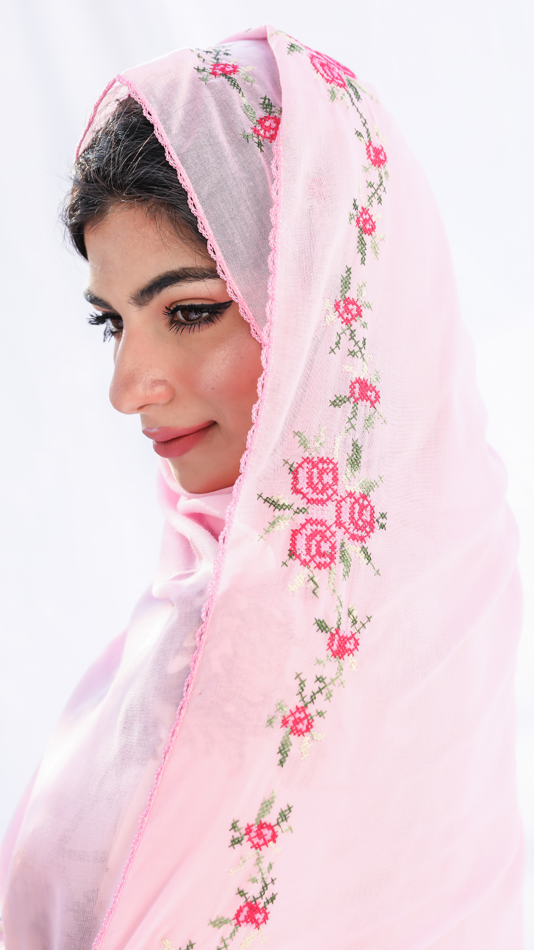 RZ1-385 شيلة جوري روز وردية - Shailah.ae شيلة