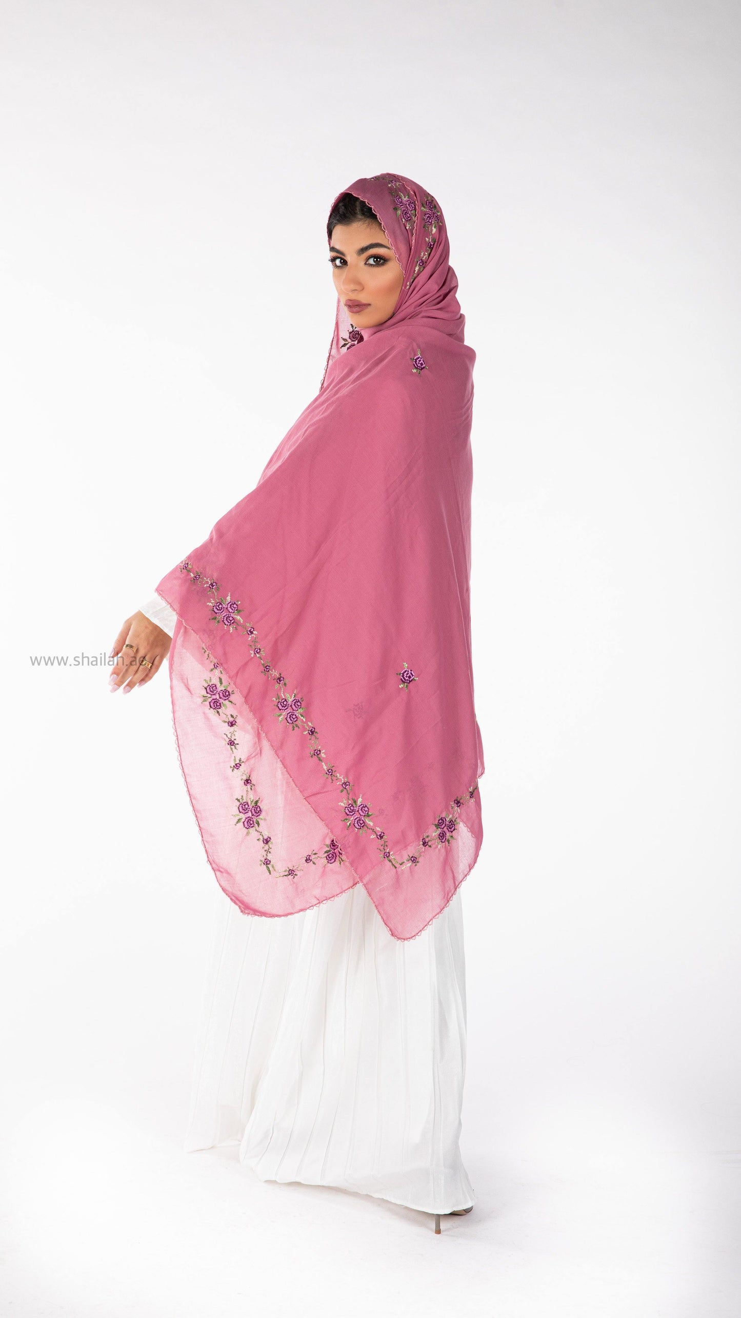 RZ3-15 شيلة جوري روز وردي نودي - Shailah.ae شيلة